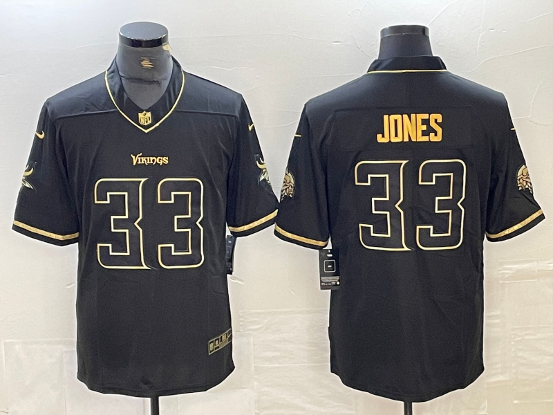 Men's Minnesota Vikings Aaron Jones #33 Black Jersey